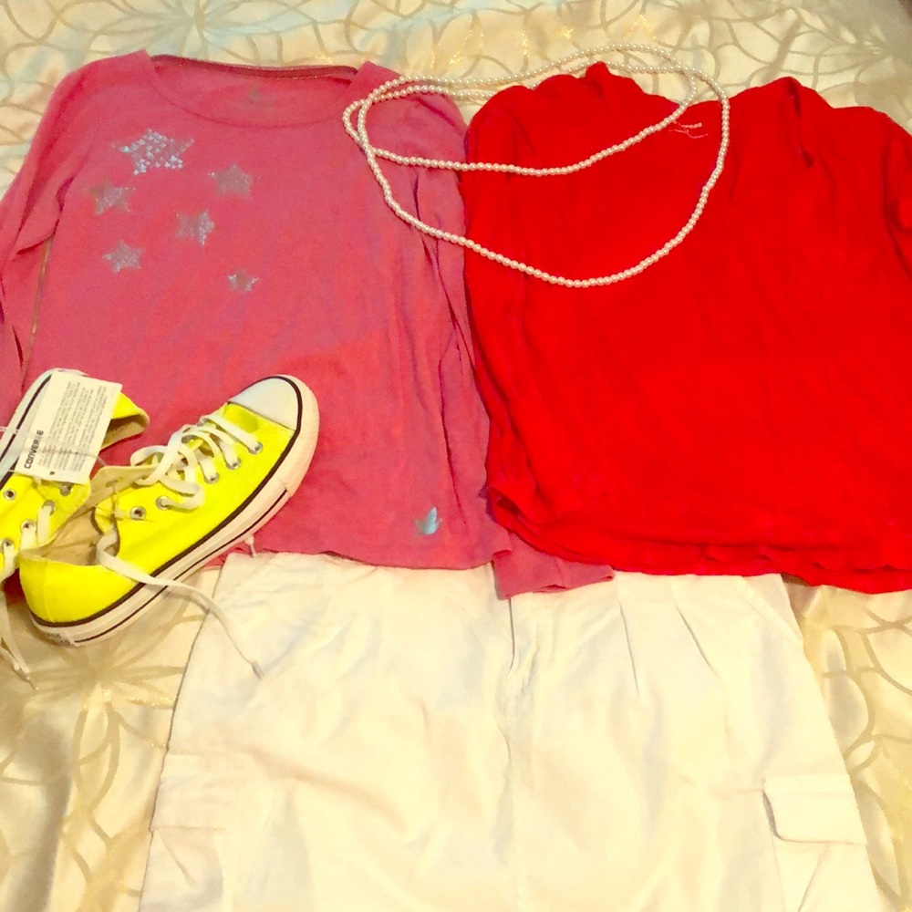 Bundle Express orange long sleeve & AE pink birds